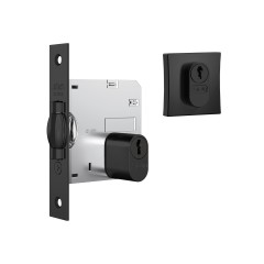 Fechadura 1005 Trinco Rolete Roseta Quadrada Externa Black Fosco