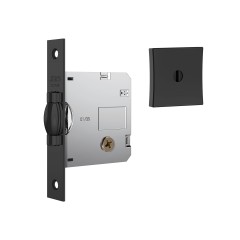 Fechadura 1005 Trinco Rolete Roseta Quadrada Tetra Externa Black Fosco