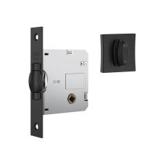 Fechadura 1025 Trinco Rolete Roseta Quadrada Banheiro Black Fosco