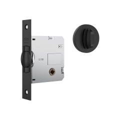 Fechadura 1025 Trinco Rolete Roseta Redonda Banheiro Black Fosco