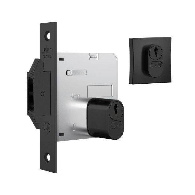 Fechadura 1006 Roseta Quadrada Externa Black Fosco