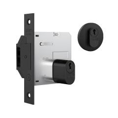 Fechadura 1006 Roseta Redonda Externa Black Fosco