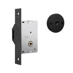 Fechadura 1005 Trinco Rolete Roseta Quadrada Externa Black Fosco