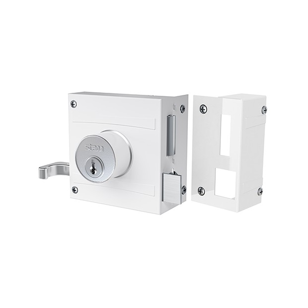 Fechadura 701/80 Branco Espelho Inox
