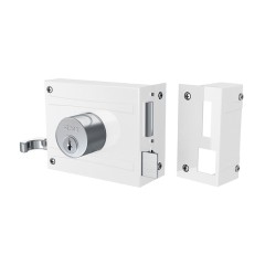 Fechadura 701/100 Branco Espelho Inox