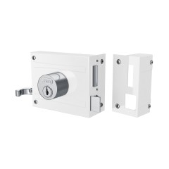 Fechadura 701/100 Branco Espelho Inox