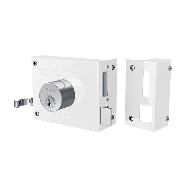 Fechadura 701/100 Branco Espelho Inox