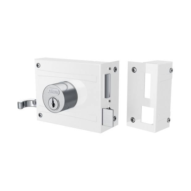 Fechadura 701/100 Branco Espelho Inox