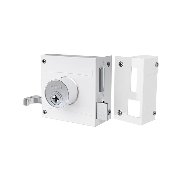 Fechadura 1701/80 Tetra Branco Espelho Inox