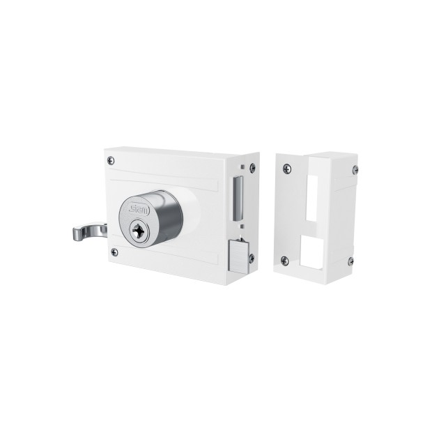 Fechadura 1701/80 Tetra Branco Espelho Inox