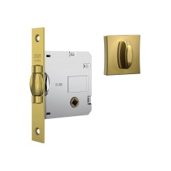 Fechadura 1025 Trinco Rolete Roseta Quadrada Banheiro Gold