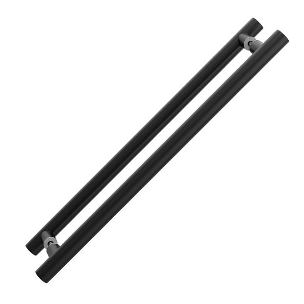 Puxador Lisboa 2500 Inox Duplo 25 X 1000mm Black Fosco