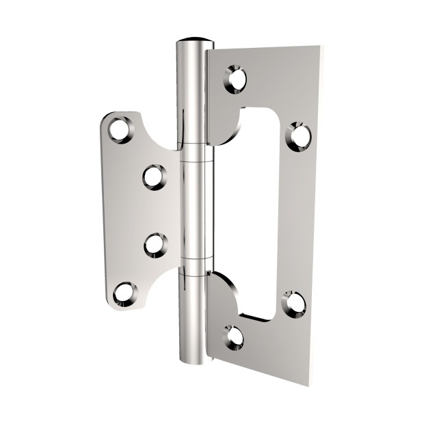 Dobradica de Sobrepor Com Rolamento 100 X 73,5 X 50 X 2,0 Inox Polido 3 unidades Encartelado