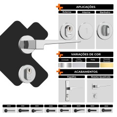 Fechadura Classic 40 3200 Roseta Redonda Banheiro Inox