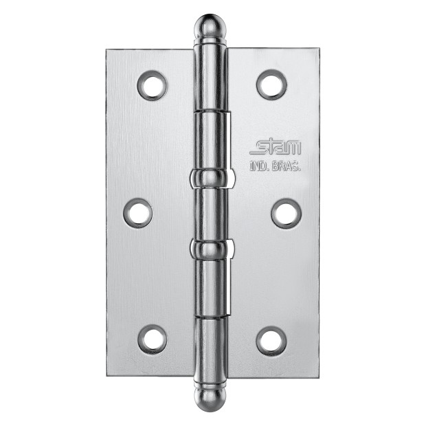 Dobradica 3 1/2 X 2 5/16 X 1,7mm Acetinado Escovado Pino Bola Com 2 Aneis 3 un. Enc.