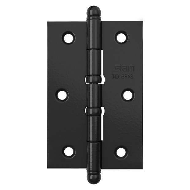 Dobradica 3 1/2 X 2 5/16 X 1,7mm Preto Pino Bola Com 2 Aneis 3 un. Enc.
