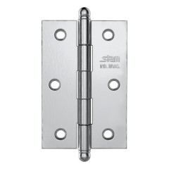 Dobradiça 3 1/2 X 2 5/16 X 1,7mm Acetinado Escovado Pino Bola S/ Anel 3 un. Enc.