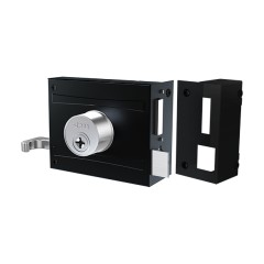 Fechadura 1701/100 Tetra Preto Fosco Espelho Inox