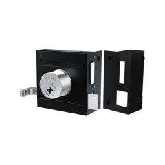Fechadura 1701/80 Tetra Preto Fosco Espelho Inox