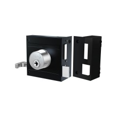 Fechadura 1701/80 Tetra Preto Fosco Espelho Inox