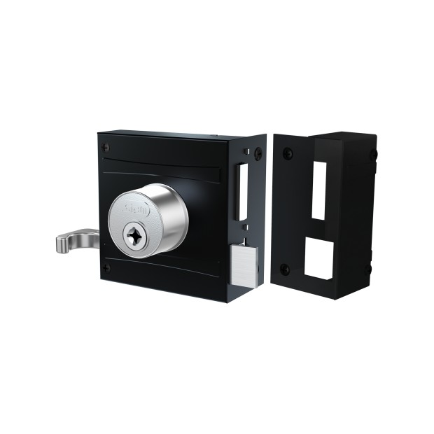 Fechadura 1701/80 Tetra Preto Fosco Espelho Inox