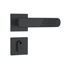 Fechadura 803/21 Roseta Quadrada 1 Gorje Externa Preto Fosco