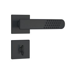 Fechadura 823/21 Roseta Quadrada 1 Banheiro Preto Fosco