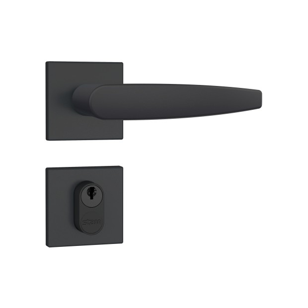 Fechadura 803/33 Roseta Quadrada 1 Gorje Externa Preto Fosco
