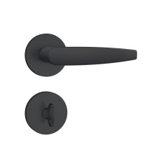 Fechadura 823/33 Roseta Redonda Banheiro Preto Fosco