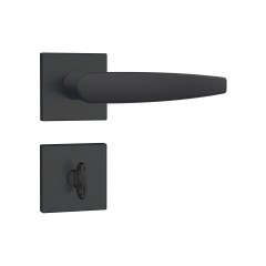 Fechadura 823/33 Roseta Quadrada 1 Banheiro Preto Fosco