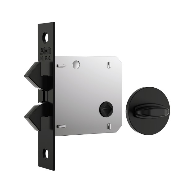 Fechadura 1006s WC Classic Roseta Redonda Black
