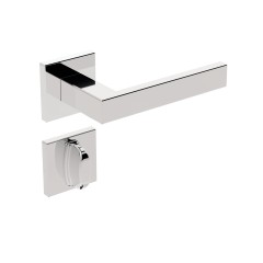 Fechadura ix290 Broca 40 mm Roseta Quadrada 1 Inox Polido Banheiro