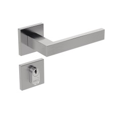 Fechadura ix290 Broca 40 Buzios 74 mm Roseta Quadrada 1 Inox Escovado Externa