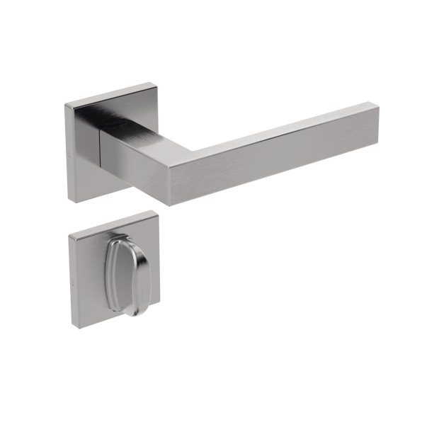 Fechadura ix290 Broca 40 Buzios 74 mm Roseta Quadrada 1 Inox Escovado Externa