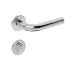 Fechadura ix310 Broca 40 mm Roseta Redonda Inox Escovado Externa