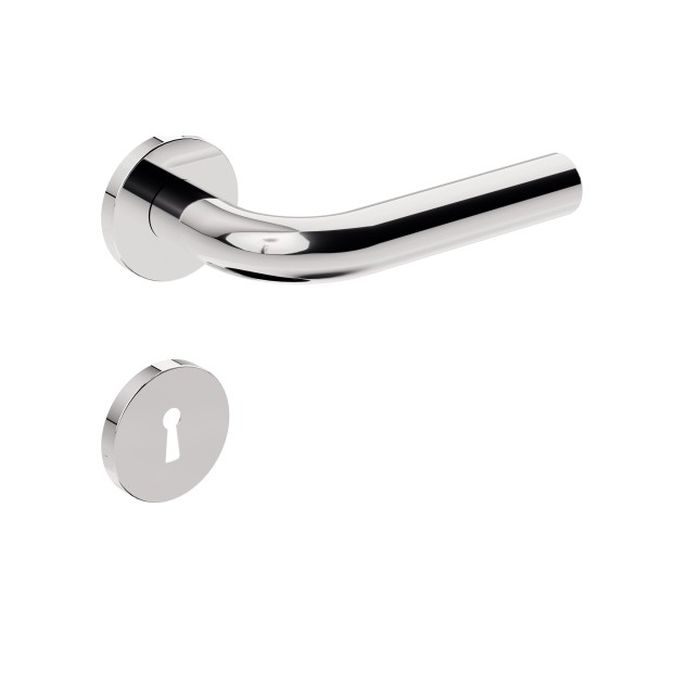 Fechadura ix310 Broca 40 mm Roseta Redonda Inox Polido Interna