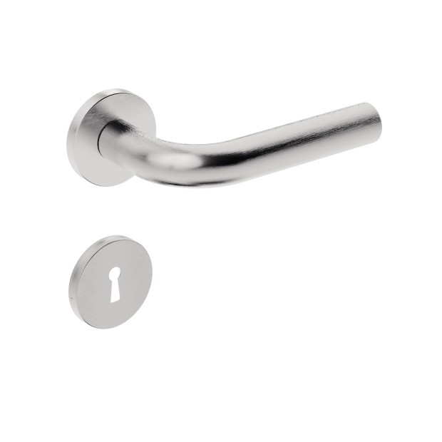 Fechadura ix310 Broca 40 mm Roseta Redonda Inox Escovado Interna