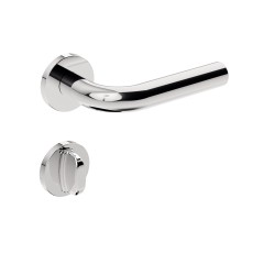 Fechadura ix310 Broca 40 mm Roseta Redonda Inox Polido Banheiro