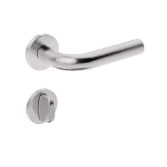 Fechadura ix310 Broca 40 mm Roseta Redonda Inox Escovado Banheiro