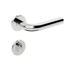 Fechadura ix310 Broca 40 mm Buzios 74 mm Roseta Redonda Inox Polido Externa