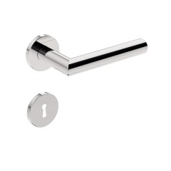 Fechadura ix410 Broca 40 mm Roseta Redonda Inox Polido Interna