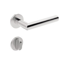 Fechadura ix410 Broca 40 mm Roseta Redonda Inox Escovado Banheiro