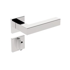 Fechadura ix420 Broca 40 mm Roseta Quadrada 1 Inox Polido Banheiro