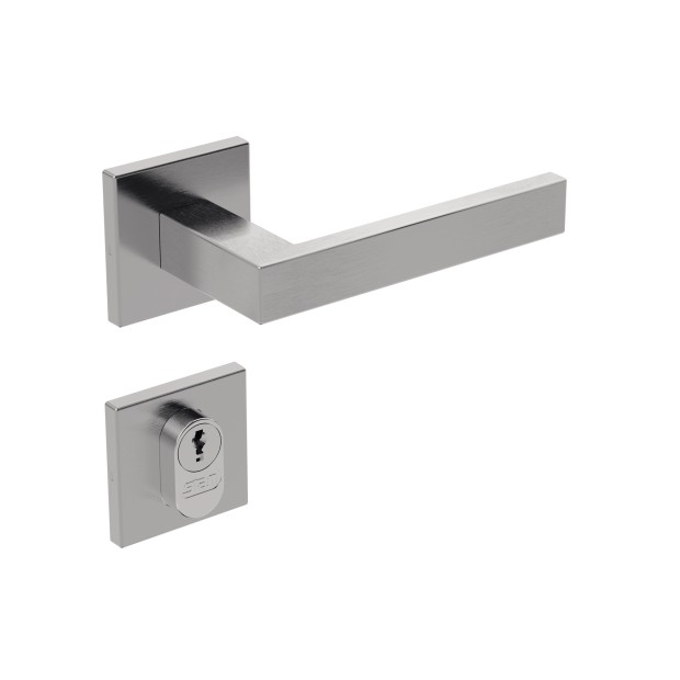 Fechadura ix290 Broca 55 mm Buzios 85 mm Roseta Quadrada 2 Inox Excovado Externa