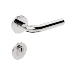Fechadura ix310 Broca 55 mm Roseta Redonda Inox Polido Externa
