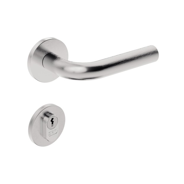 Fechadura ix310 Broca 55 mm Roseta Redonda Inox Escovado Externa