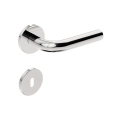 Fechadura ix310 Broca 55 mm Roseta Redonda Inox Polido Interna
