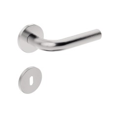 Fechadura ix310 Broca 55 mm Roseta Redonda Inox Escovado Interna