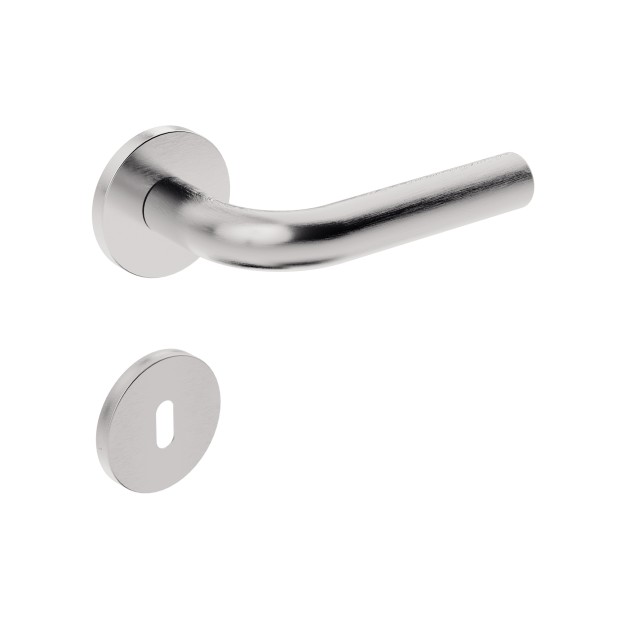 Fechadura ix310 Broca 55 mm Roseta Redonda Inox Escovado Interna