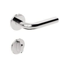 Fechadura ix310 Broca 55 mm Roseta Redonda Inox Polido Banheiro